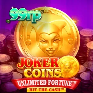 Tampilan antarmuka slot Joker Coins Unlimited Fortune dengan desain klasik dan fitur koin emas.